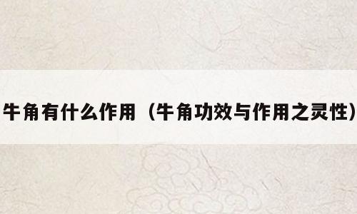 牛角有什么作用（牛角功效与作用之灵性）
