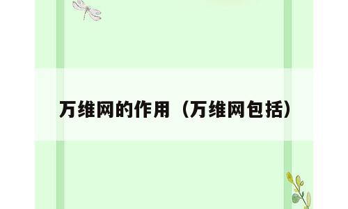 万维网的作用（万维网包括）