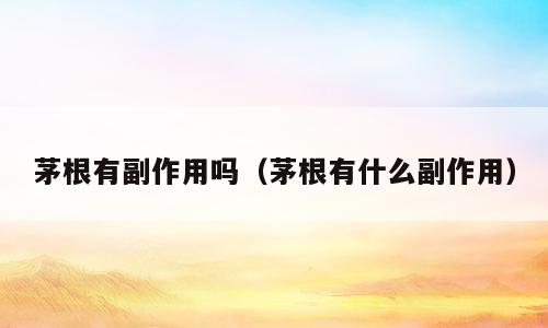 茅根有副作用吗（茅根有什么副作用）