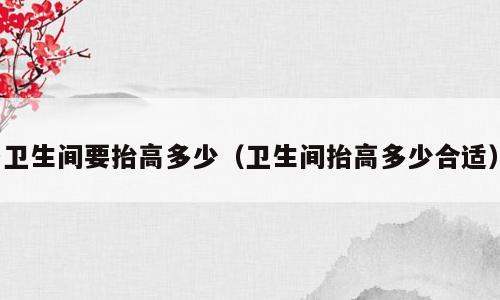 卫生间要抬高多少（卫生间抬高多少合适）