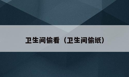 卫生间偷看（卫生间偷纸）
