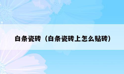 白条瓷砖（白条瓷砖上怎么贴砖）