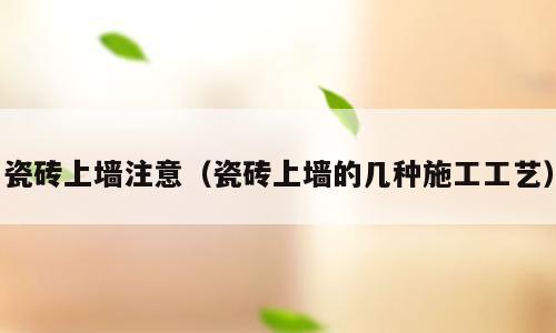 瓷砖上墙注意（瓷砖上墙的几种施工工艺）