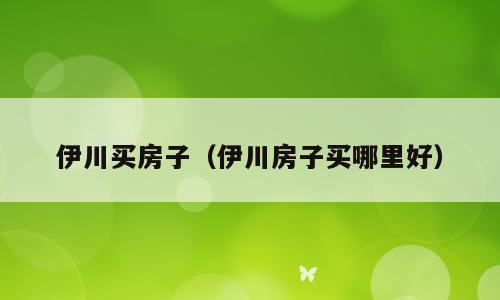 伊川买房子（伊川房子买哪里好）