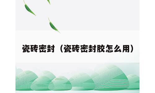 瓷砖密封（瓷砖密封胶怎么用）