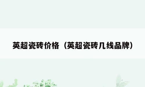 英超瓷砖价格（英超瓷砖几线品牌）