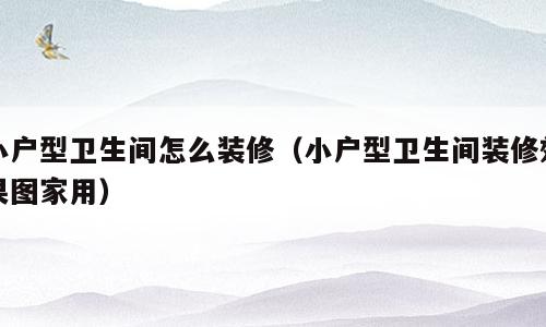 小户型卫生间怎么装修（小户型卫生间装修效果图家用）