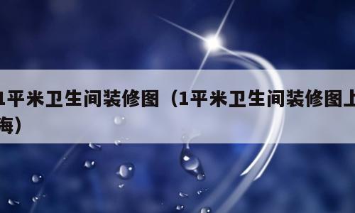 1平米卫生间装修图（1平米卫生间装修图上海）