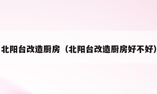 北阳台改造厨房（北阳台改造厨房好不好）