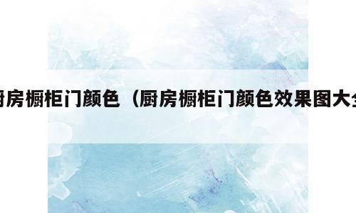 厨房橱柜门颜色（厨房橱柜门颜色效果图大全）