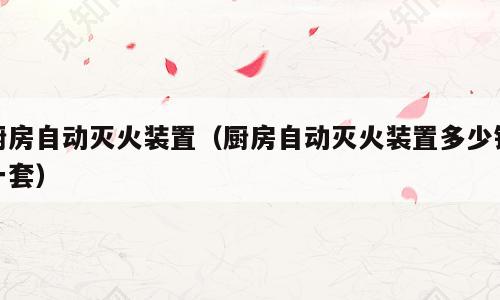 厨房自动灭火装置（厨房自动灭火装置多少钱一套）