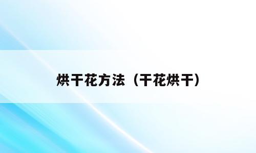 烘干花方法（干花烘干）