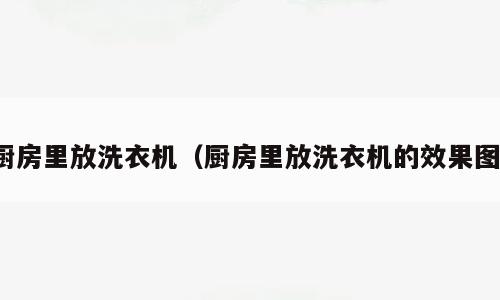厨房里放洗衣机（厨房里放洗衣机的效果图）