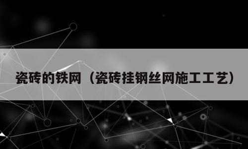 瓷砖的铁网（瓷砖挂钢丝网施工工艺）