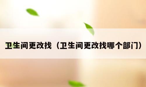 卫生间更改找（卫生间更改找哪个部门）