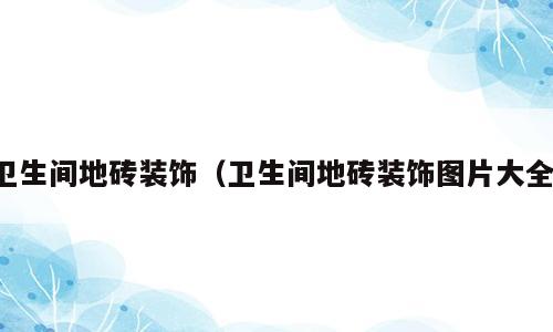 卫生间地砖装饰（卫生间地砖装饰图片大全）
