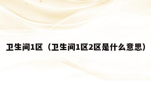 卫生间1区（卫生间1区2区是什么意思）