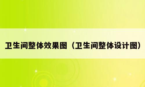 卫生间整体效果图（卫生间整体设计图）