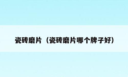 瓷砖磨片（瓷砖磨片哪个牌子好）