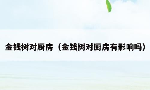金钱树对厨房（金钱树对厨房有影响吗）