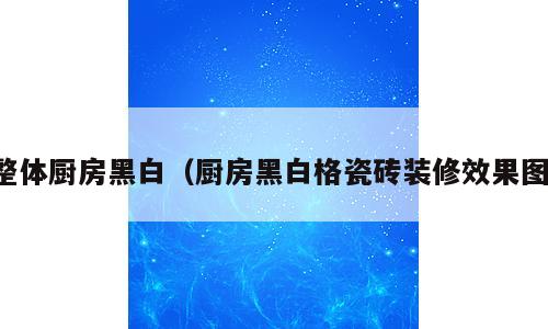 整体厨房黑白（厨房黑白格瓷砖装修效果图）