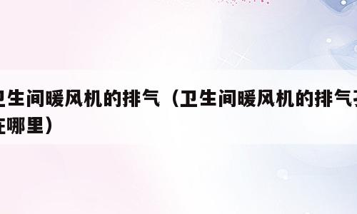 卫生间暖风机的排气（卫生间暖风机的排气孔在哪里）