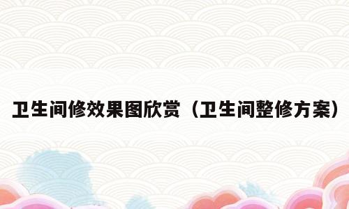 卫生间修效果图欣赏（卫生间整修方案）