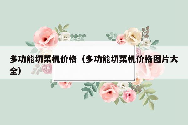 多功能切菜机价格（多功能切菜机价格图片大全）