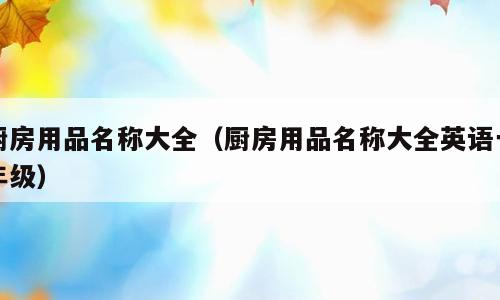 厨房用品名称大全（厨房用品名称大全英语一年级）