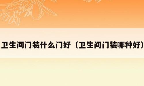 卫生间门装什么门好（卫生间门装哪种好）