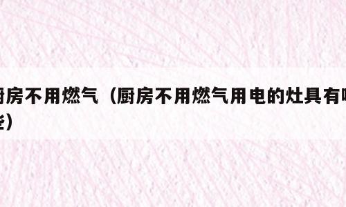 厨房不用燃气（厨房不用燃气用电的灶具有哪些）