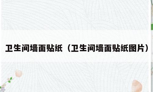 卫生间墙面贴纸（卫生间墙面贴纸图片）
