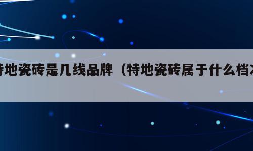 特地瓷砖是几线品牌（特地瓷砖属于什么档次）