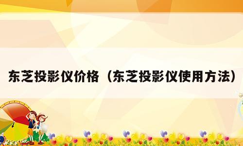 东芝投影仪价格（东芝投影仪使用方法）