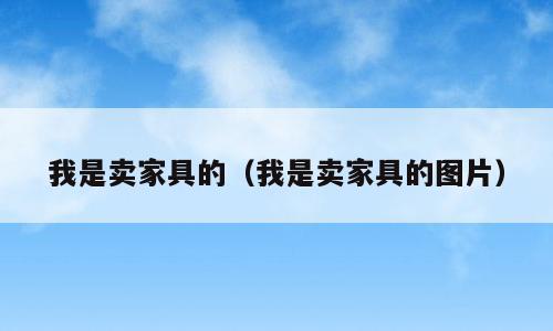 我是卖家具的（我是卖家具的图片）