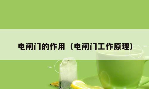 电闸门的作用（电闸门工作原理）