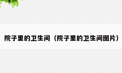 院子里的卫生间（院子里的卫生间图片）