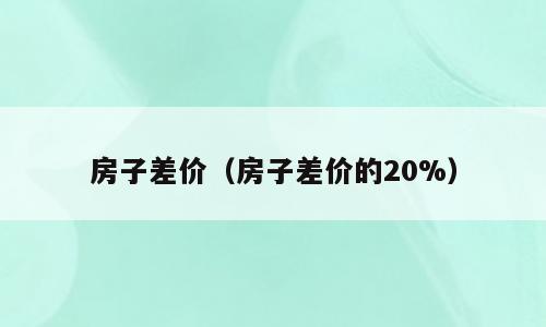 房子差价（房子差价的20%）