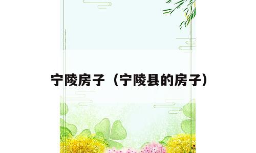 宁陵房子（宁陵县的房子）