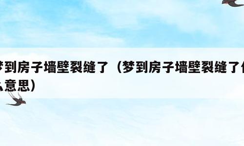 梦到房子墙壁裂缝了（梦到房子墙壁裂缝了什么意思）