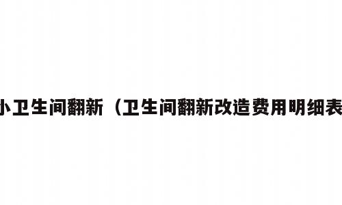 小卫生间翻新（卫生间翻新改造费用明细表）