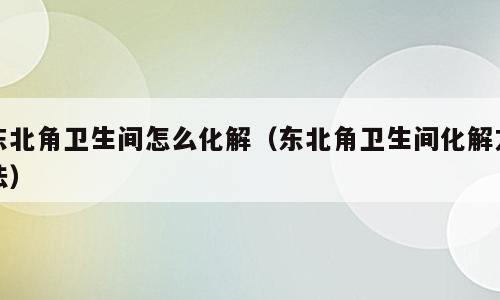东北角卫生间怎么化解（东北角卫生间化解方法）
