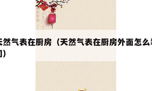 天然气表在厨房（天然气表在厨房外面怎么装门）