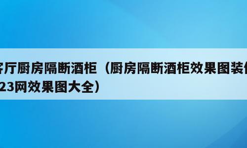 客厅厨房隔断酒柜（厨房隔断酒柜效果图装修123网效果图大全）