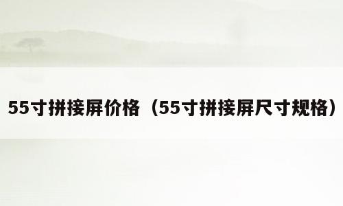 55寸拼接屏价格（55寸拼接屏尺寸规格）