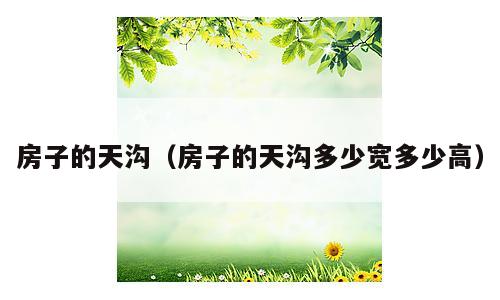 房子的天沟（房子的天沟多少宽多少高）
