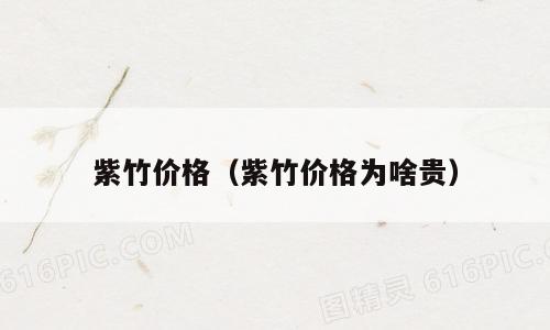 紫竹价格（紫竹价格为啥贵）
