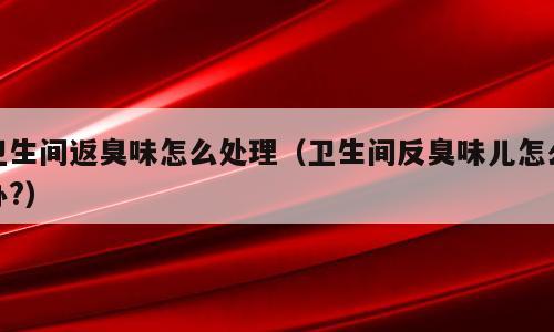 卫生间返臭味怎么处理（卫生间反臭味儿怎么办?）