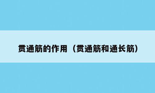 贯通筋的作用（贯通筋和通长筋）