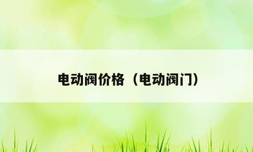 电动阀价格（电动阀门）